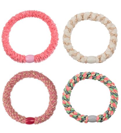 Kknekki Elastische Haarband - 4-pack - Goud/Roze/Glitter/Wit
