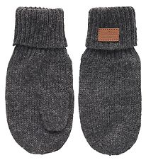 Melton Mittens - Wool/Cotton - 2-layer - Grey Melange Melton Mittens - Wool/Cotton - 2-layer - Grey Melange