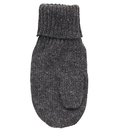 Melton Mittens - Wool/Cotton - 2-layer - Grey Melange Melton Mittens - Wool/Cotton - 2-layer - Grey Melange