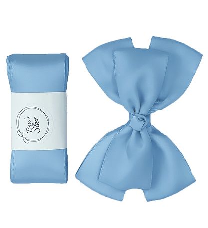 By Stær Baptism Ribbon w. Bow - Satin - Double Bow - Light blue By Stær Baptism Ribbon w. Bow - Satin - Double Bow - Light blue