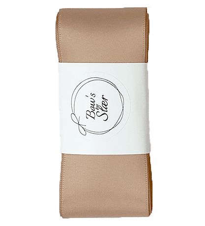 By Stær Baptism Ribbon w. Bow - Satin - Beige