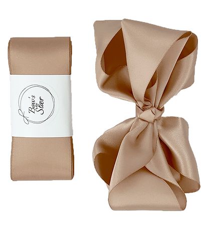 By Stær Baptism Ribbon w. Bow - Satin - Beige