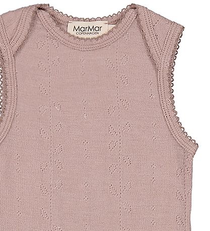 MarMar Bodysuit Sleeveless - Wool - Pointelle - Bini - Burnt Ros