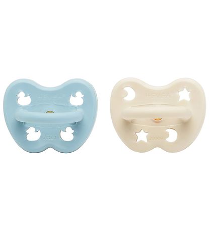 Hevea Pacifiers - 0-3 Mths. - 2-Pack - Natural Rubber - Baby Blu Hevea Pacifiers - 0-3 Mths. - 2-Pack - Natural Rubber - Baby Blu
