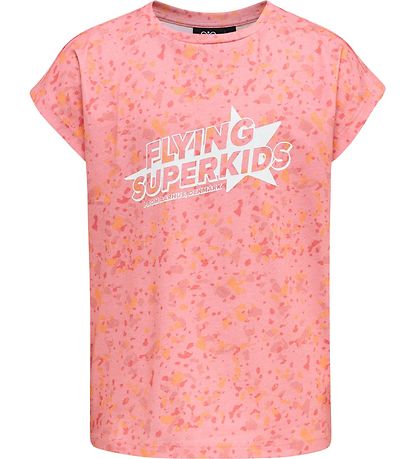 T-Shirt Hummel - HmlFlying Diez - Rose/Blanc