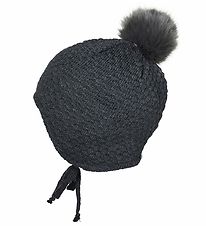 MP Baby hat w. Pom-Pom - Oslo - Wool - Dark Grey Melange MP Baby hat w. Pom-Pom - Oslo - Wool - Dark Grey Melange