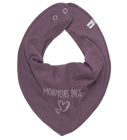 Pippi Teething Bib - Pointy - Plum w. Grandma's Girl