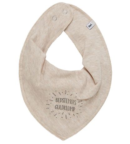 Pippi Teething Bib - Pointy - Sandshell w. Grandma's Gold Nugget Pippi Teething Bib - Pointy - Sandshell w. Grandma's Gold Nugget