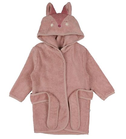 Pippi Baby Bathrobe - Misty Rose w. Fox Pippi Baby Bathrobe - Misty Rose w. Fox