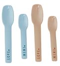 Cuillères Design Letters - 4 Pack - Mini Favourite - Bleu/Beige