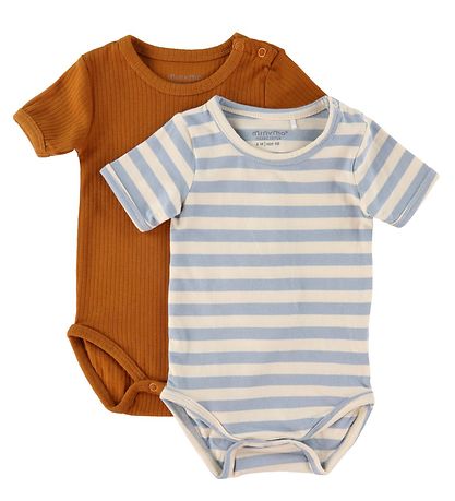 Minymo Bodysuit s/s - 2-Pack - Ashley Blue Minymo Bodysuit s/s - 2-Pack - Ashley Blue