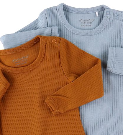 Minymo Bodysuits l/s - 2-Pack - Ashley Blue