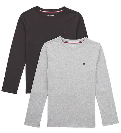 Tommy Hilfiger Blouse - 2-Pack - Medium+ Grey Heather/Black Tommy Hilfiger Blouse - 2-Pack - Medium+ Grey Heather/Black