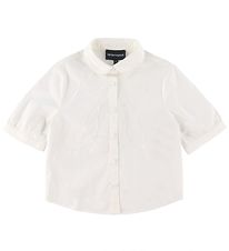 Emporio Armani Overhemd s/s - Wit m. Vlinderdas