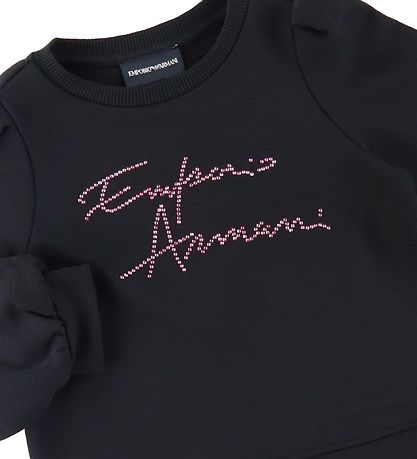 Emporio Armani Sweatshirt - Black w. Pink/Rhinestone