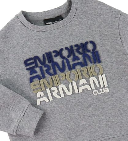 Emporio Armani Blouse - Grijs Gevlekt m. Tekst Emporio Armani Blouse - Grijs Gevlekt m. Tekst