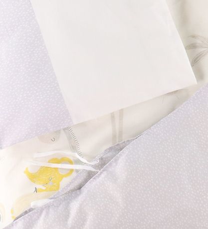 Nørgaard Madsens Bedding - Baby - White w. Grey-yellow Animals