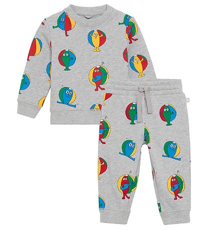 Stella McCartney Kids Sweat Set - Grey Melange w. Beach balls Stella McCartney Kids Sweat Set - Grey Melange w. Beach balls