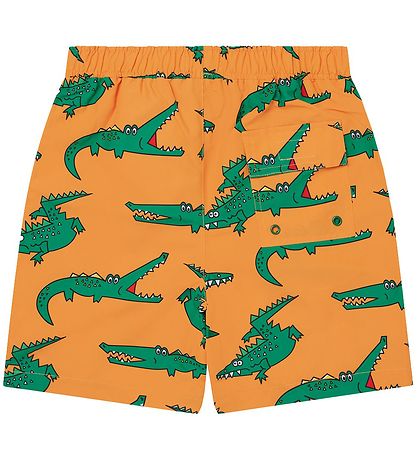 Stella McCartney Kids Swim Shorts - Orange/Green w. Crocodiles