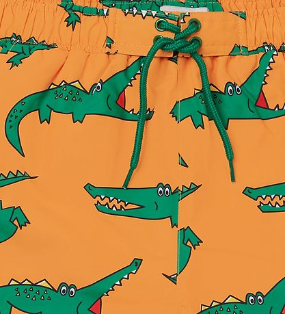 Stella McCartney Kids Swim Shorts - Orange/Green w. Crocodiles