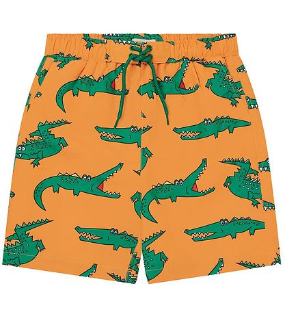 Stella McCartney Kids Swim Shorts - Orange/Green w. Crocodiles