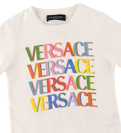 Versace T-Shirt - Wit m. Multicolour_/Roze