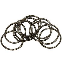 Little Wonders Haargummis - Rosa - 10er-Pack - Black/Gold Glitze