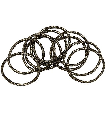 Little Wonders Elastic Hair Bands - Pink - 10-Pack - Black/Gold 