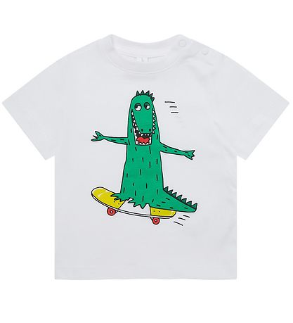 Stella McCartney Kids T-Shirt - Weiß m. Krokodil