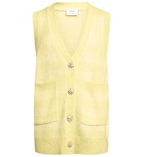 Grunt Waistcoat - Knitted - Mia - Yellow w. Checs Grunt Waistcoat - Knitted - Mia - Yellow w. Checs