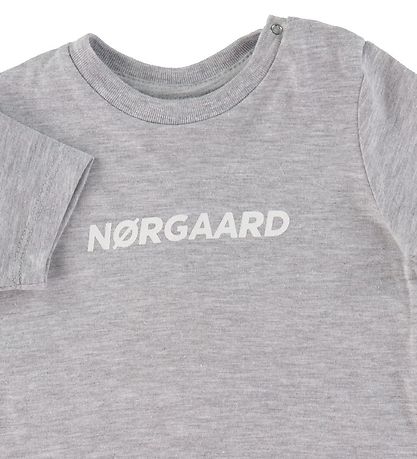 Mads Nørgaard T-shirt - Taurus - Grey Melange w. White