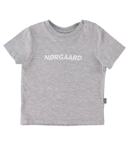 Mads Nørgaard T-shirt - Taurus - Grey Melange w. White