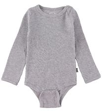 Mads Nørgaard Bodysuit l/s - Rib - Grey Melange Mads Nørgaard Bodysuit l/s - Rib - Grey Melange