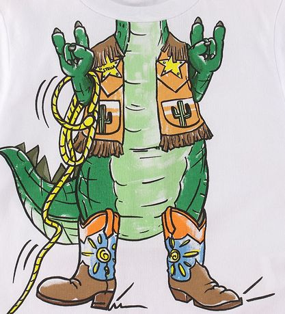 Stella McCartney Kids T-shirt - White w. Crocodile/Sheriff