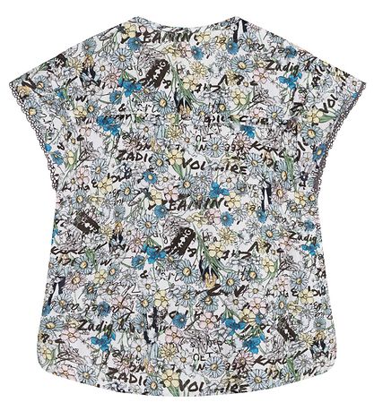 Zadig & Voltaire Top - Happy - Light Blue w. Flowers