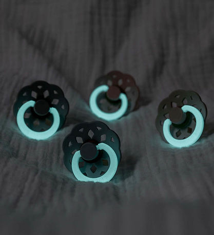 BIBS Bohemia Glowing Pacifiers - 2-Pack - Size 1 - Round - Sage/ BIBS Bohemia Glowing Pacifiers - 2-Pack - Size 1 - Round - Sage/