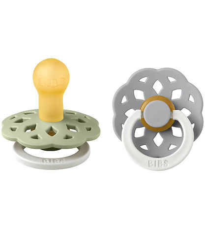 BIBS Bohemia Glowing Pacifiers - 2-Pack - Size 1 - Round - Sage/ BIBS Bohemia Glowing Pacifiers - 2-Pack - Size 1 - Round - Sage/