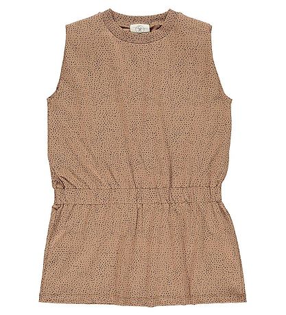 Gro Klänning - Ally - Warm Beige m. Prickar