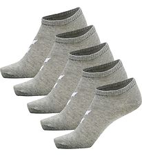 Hummel Ankle Socks - 5-Pack - hmlMatch Me - Grey Melange Hummel Ankle Socks - 5-Pack - hmlMatch Me - Grey Melange