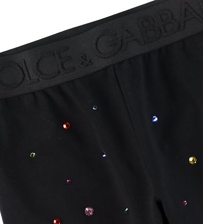 Dolce & Gabbana Leggings - Light Therapy - Black w. Rhinestone