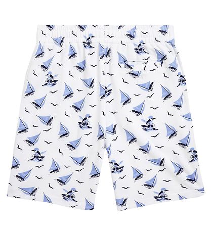 Polo Ralph Lauren 스웨트 반바지 - 클래식 - 화이트/블루 포함 범선