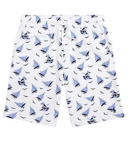 Polo Ralph Lauren 스웨트 반바지 - 클래식 - 화이트/블루 포함 범선
