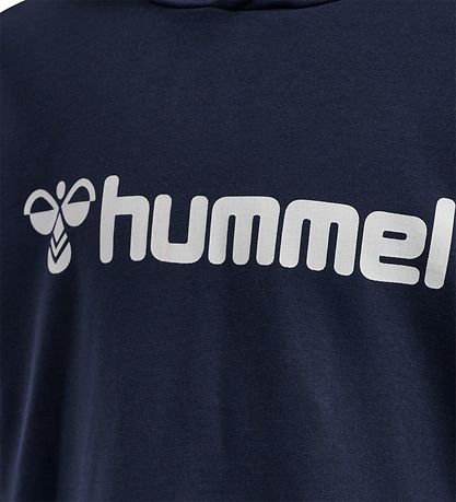 Hummel Hoodie - hmlBugge - Black Iris w. White/Orange