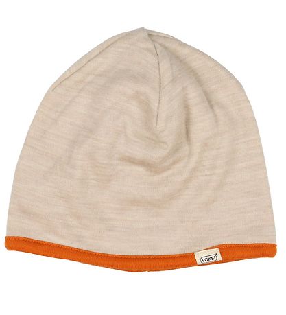 Voksi Beanie - Wool - 2-layer - Reversible - Melange Sand/Warm O Voksi Beanie - Wool - 2-layer - Reversible - Melange Sand/Warm O