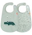 Done By Deer Bib - 2-Pack - Croco - Green Done By Deer Bib - 2-Pack - Croco - Green