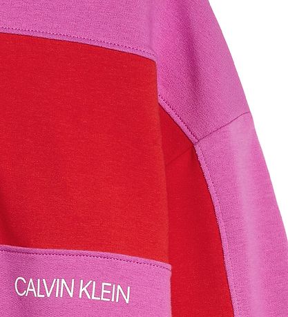 Calvin Klein Hoodie - Colour Block - Lucky Pink/Red