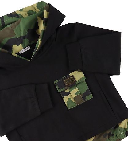 Dolce & Gabbana Hoodie - Reborn To Live - Black/Camouflage