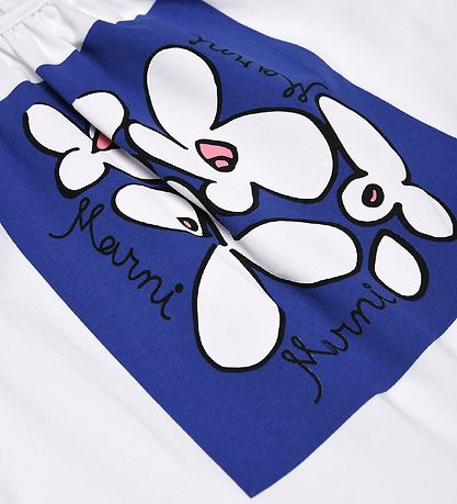 Marni Kleid - Weiß/Blau m. Blumen
