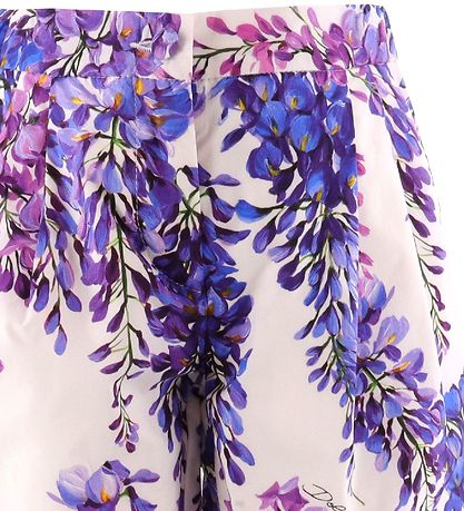 Dolce & Gabbana Trousers - Renaissance - White/Purple w. Flowers