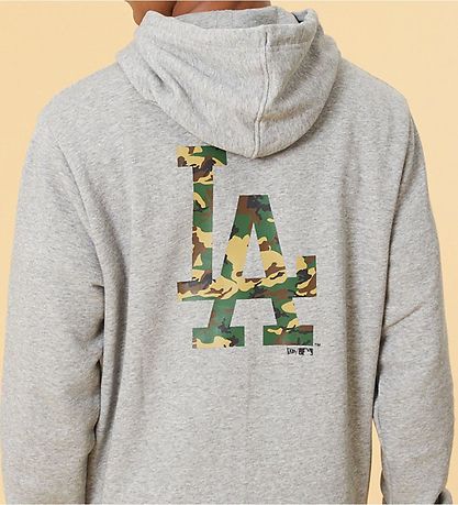 New Era Hoodie - Los Angeles Dodgers - Gråmelerad New Era Hoodie - Los Angeles Dodgers - Gråmelerad